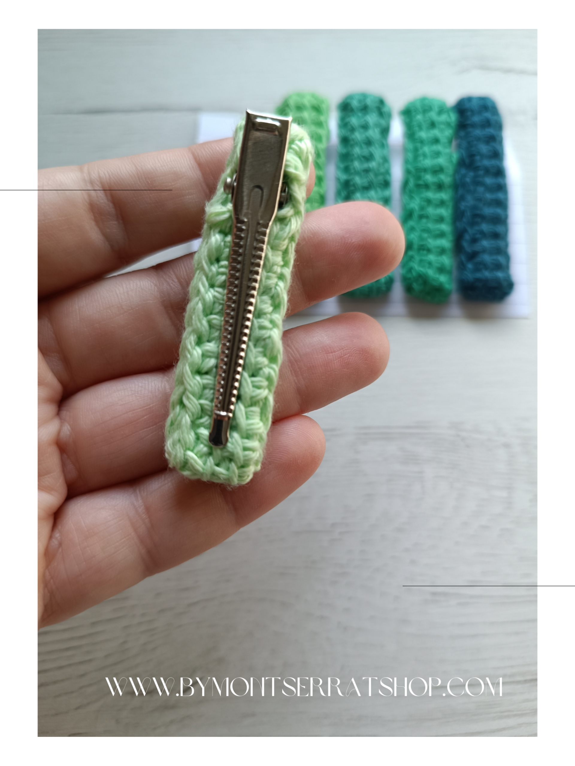 Pinzas para el pelo multicolor verde - 1